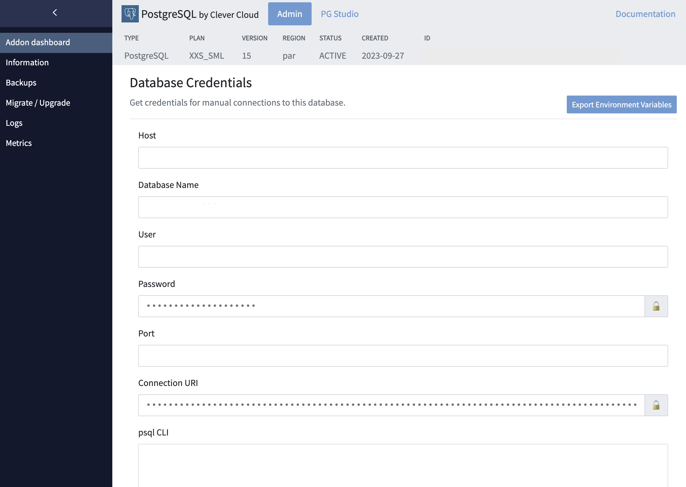 Example of an add-on dashboard “Add-on dashboard”